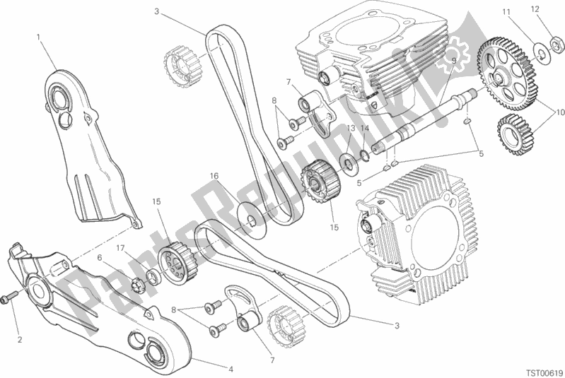 Wszystkie części do System Rozrz? Du Ducati Scrambler 1100 Sport PRO USA 2020
